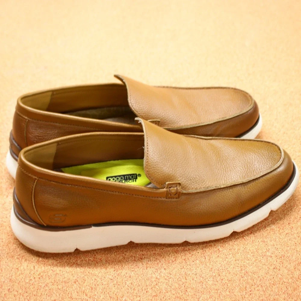 Skechers Slip On Shoes Loafers Goga Mat Memory Foam Comfort Mens Sz 13 Leather